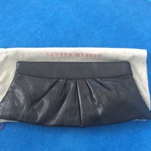 “Lauren Merkin” 💯 genuine black leather clutch
